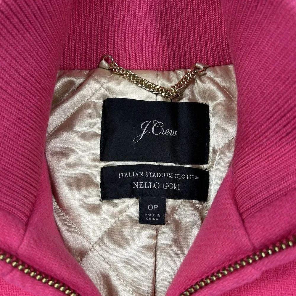 J. Crew Coat Womens 0P Petite Nello Gori Italian Stadium Cloth Wool Blend Pink - Picture 3 of 11